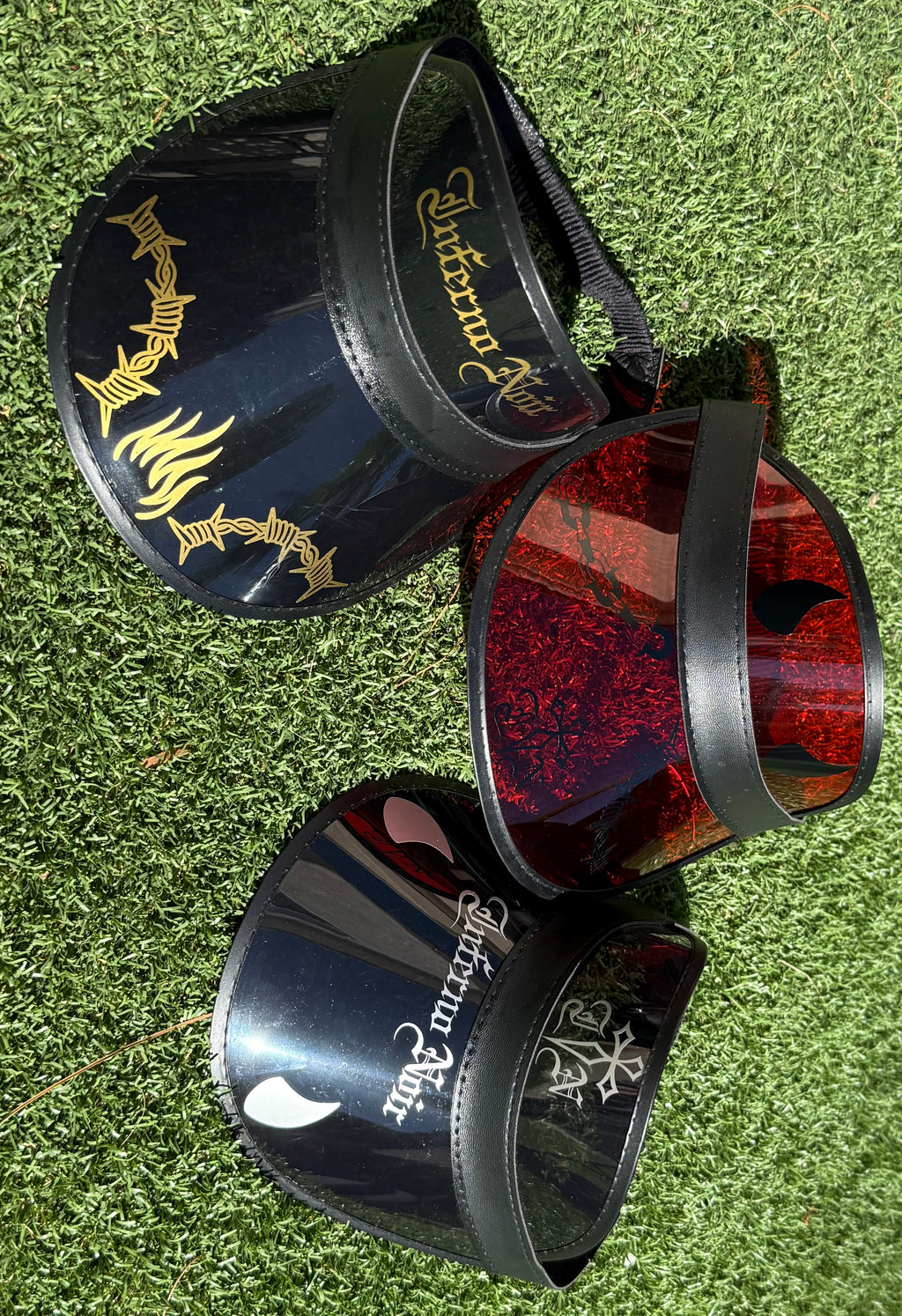 Red Gothic Visor Hat
